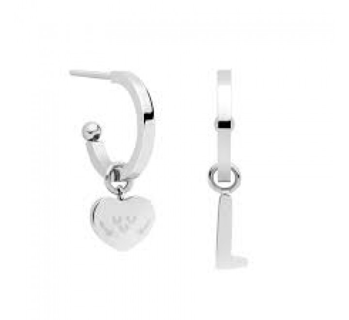 PENDIENTES MR WONDERFUL WJ10006 ACERO LETRA L Y CORAZON