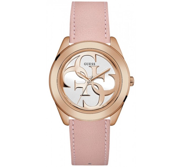 RELOJ GUESS W0895L6 CORREA CUERO ROSA ACERO CHAPADO ROSADO