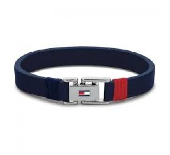 PULSERA TOMMY HILFIGER 2790226S CUERO AZUL CIERRE ACERO