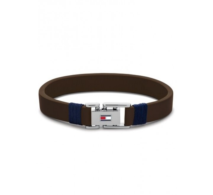 PULSERA TOMMY HILFIGER 2790227S CUERO MARRON CIERRE ACERO
