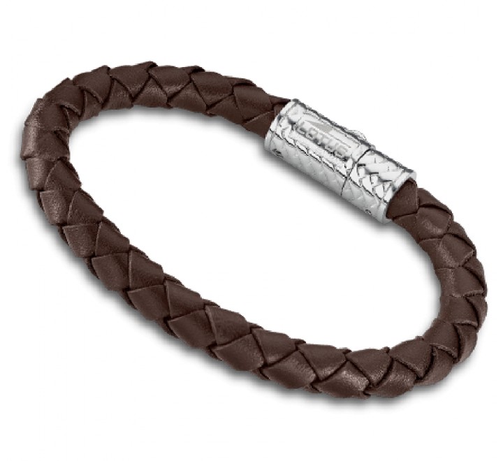 PULSERA LOTUS LS2096/2/1 CUERO TRENZADO MARRO BROCHE ACERO
