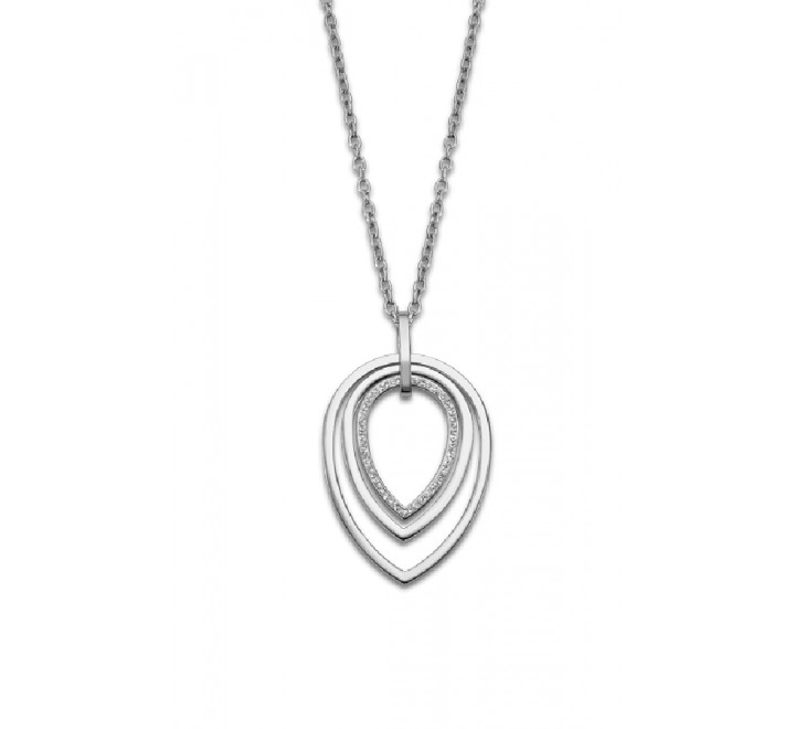 COLLAR LOTUS LS2112/1/1 ACERO TRES LAGRIMAS UNA CIRCONITAS