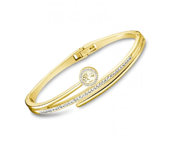 PULSERA LOTUS LS2123/2/3 ACERO CHAPADO ARBOL VIDA CIRCONITAS
