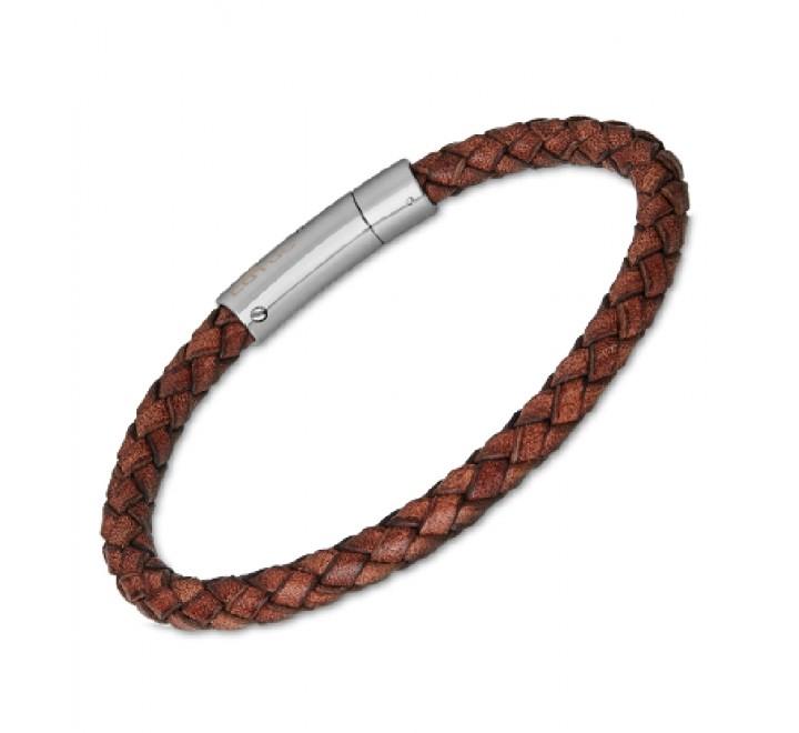 PULSERA LOTUS LS2141/2/3 CORREA TRENZADA MARRON BROCHE ACERO