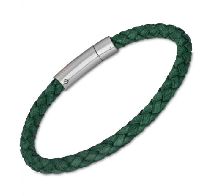 PULSERA LOTUS LS2141/2/6 CUERO TRENZADO VERDE BROCHE ACERO