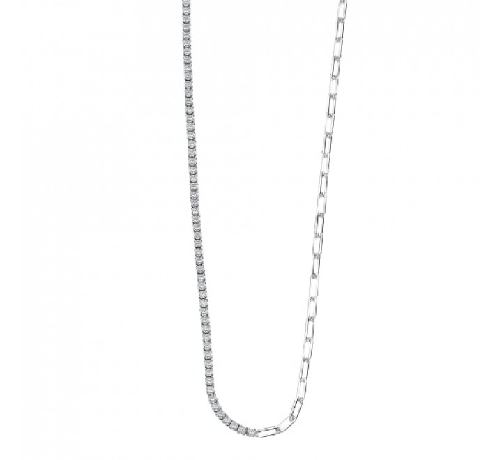 GARGANTILLA LOTUS PLATA CIRCONITAS Y CADENA LP3270-1/1