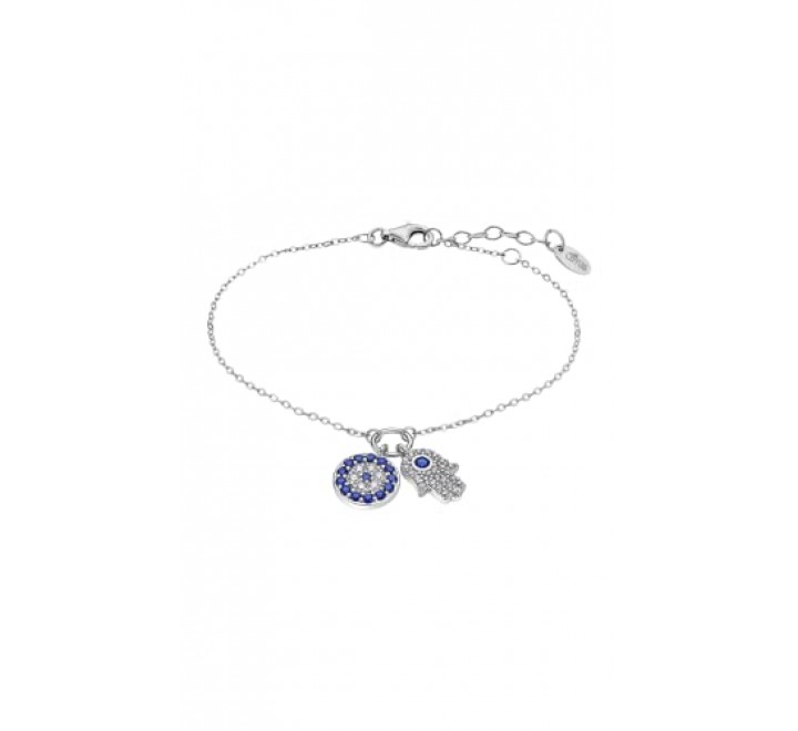PULSERA LOTUS PLATA MANO FATIMA CIRCULO CIRCONITA LP1969-2/1