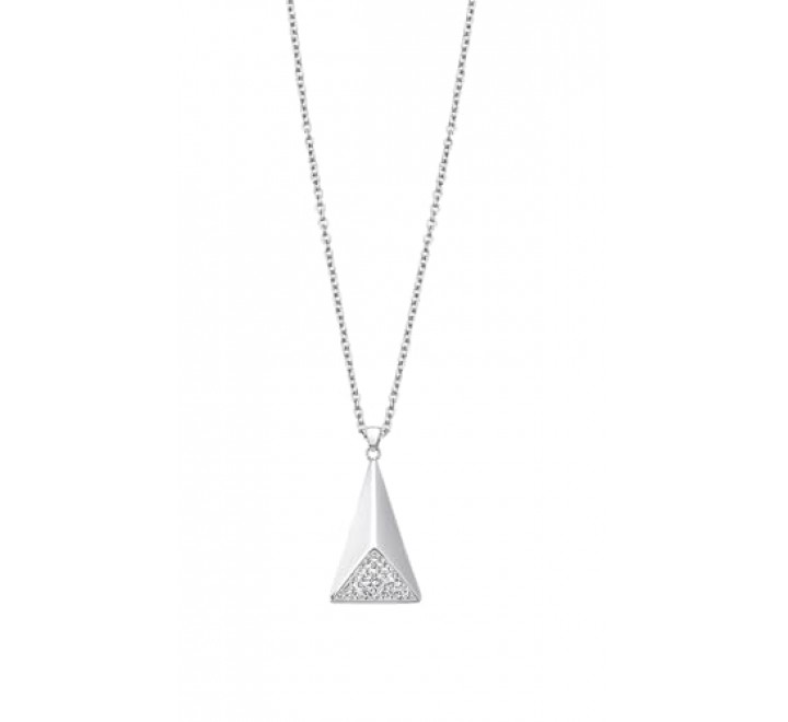 COLLAR LOTUS ACERO TRIANGULAR CIRCONITAS LS1904/1/1