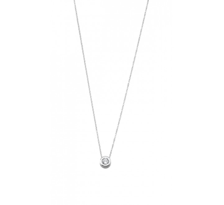 COLLAR LOTUS ACERO CIRCONITA CON CERCO LS1925/1/1