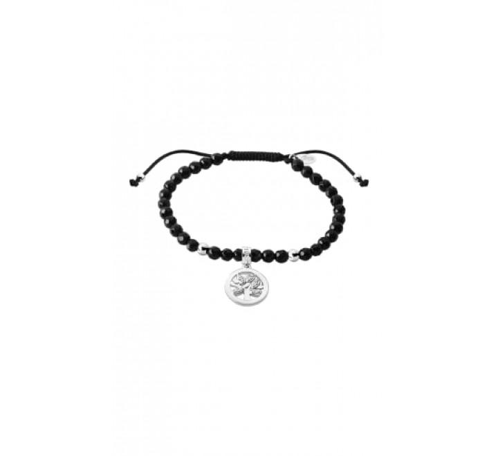 PULSERA LOTUS PLATA BOLAS NEGRAS ARBOL VIDA LP1768-2/6
