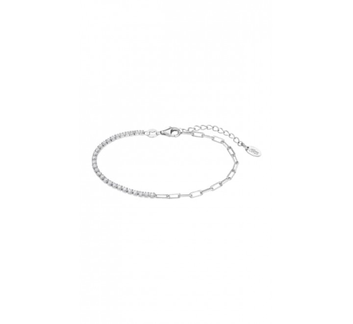 PULSERA LOTUS PLATA CIRCONITAS Y CADENA LP3270-2/1