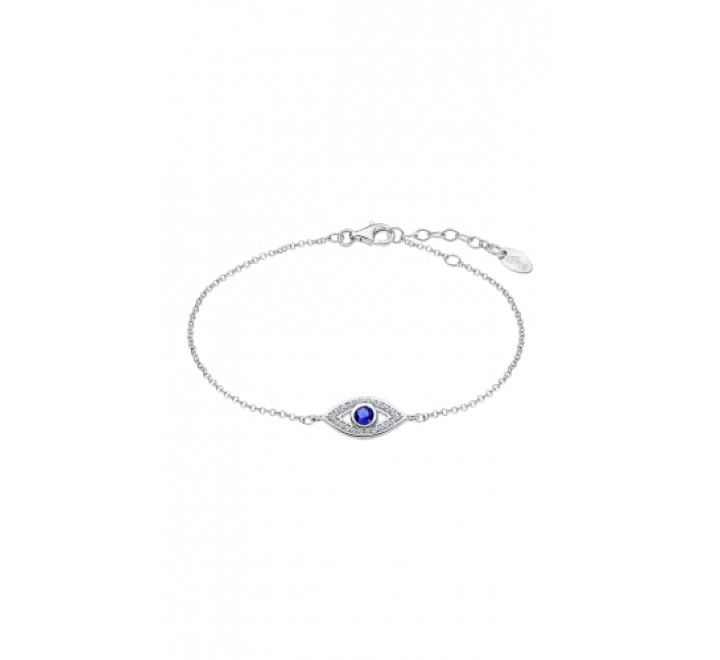 PULSERA LOTUS PLATA OJO TURCO CIRCONITAS LP1971-2/1