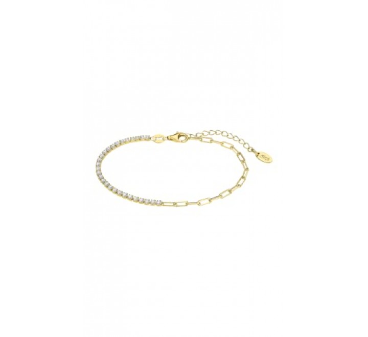 PULSERA LOTUS PLATA DORADA CIRCONITAS CADENA LP3270-2/2