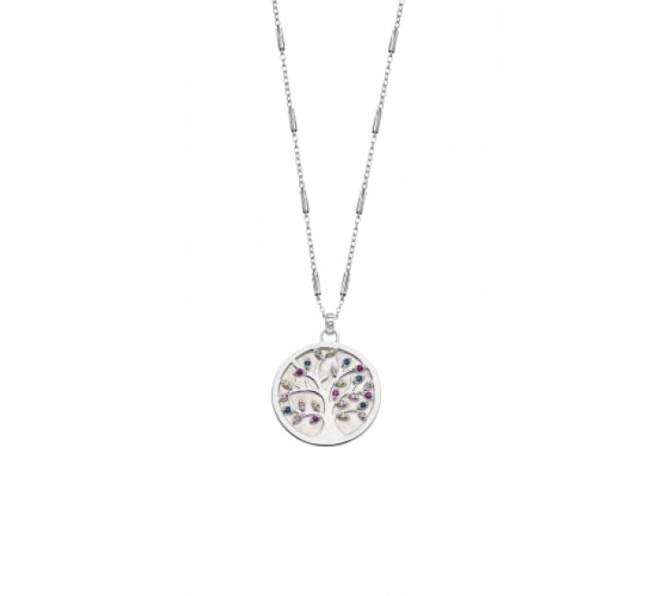 GARGANTILLA LOTUS PLATA ARBOL VIDA NACAR COLOR LP1889-1/1