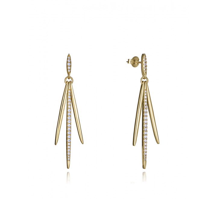 PENDIENTE PLATA DORADO CON CIRCONITAS 2321E100-30