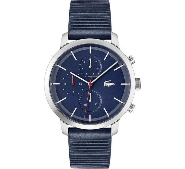 RELOJ CABALLERO LACOSTE ACERO AZUL Y CUERO 2011176