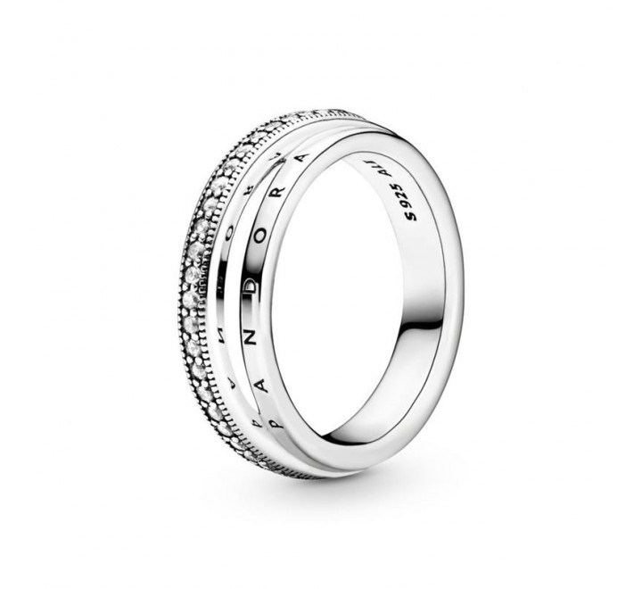 ANILLO PANDORA PLATA CON TRIPLE BANDA CON CIRCONITAS 199040C01-60