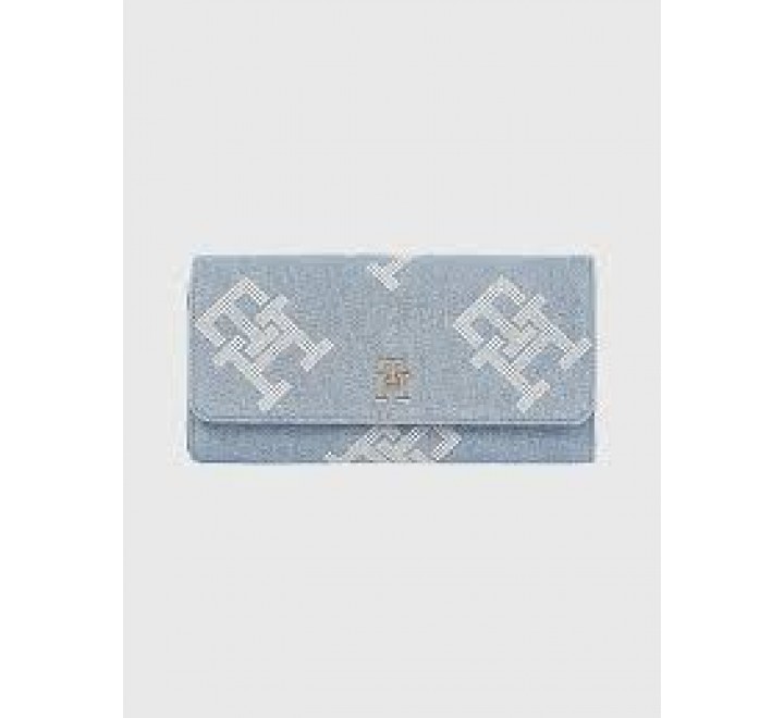 BILLETERA TOMMY HILFIGER VAQUERA LOGO DORADO AW0AW14747 1CD