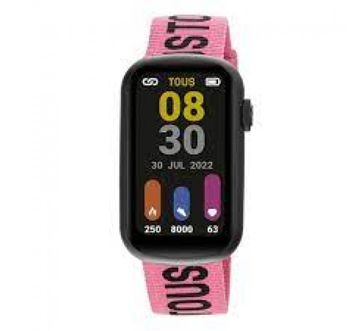RELOJ TOUS SMART CAJA ALUMINIO NEGRO CORREA ROSA 200351088