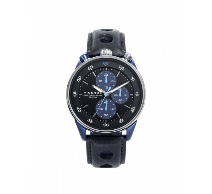 RELOJ VICEROY 46763-34 CORREA PIEL NEGRA CAJA ACERO