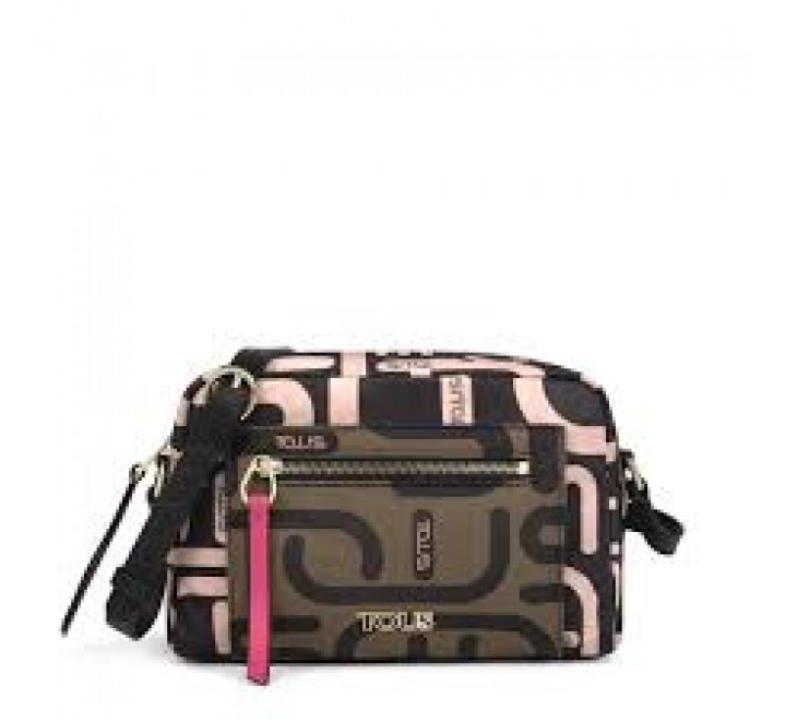 BANDOLERA TOUS 095900869 M SHELBY LOGOGRAM CAQUI-ROSA