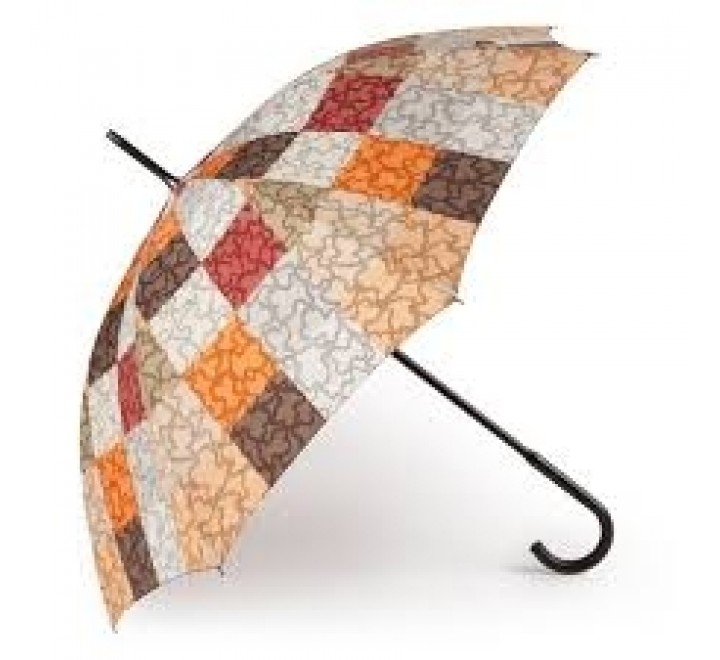 PARAGUAS TOUS 595990005 GRANDE KAOS CUADRADOS NARANJA-M