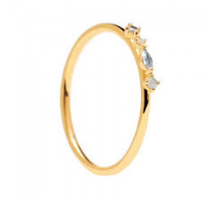 ANILLO PD PAOLA PLATA CHAPADA PIEDRAS AZULES Nº12 AN01-193-12