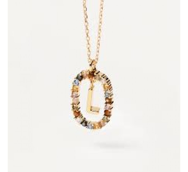 GARGANTILLA PDPAOLA PLATA CHAPADA LETRA L CIRCONITA COLOR CO01-271-U
