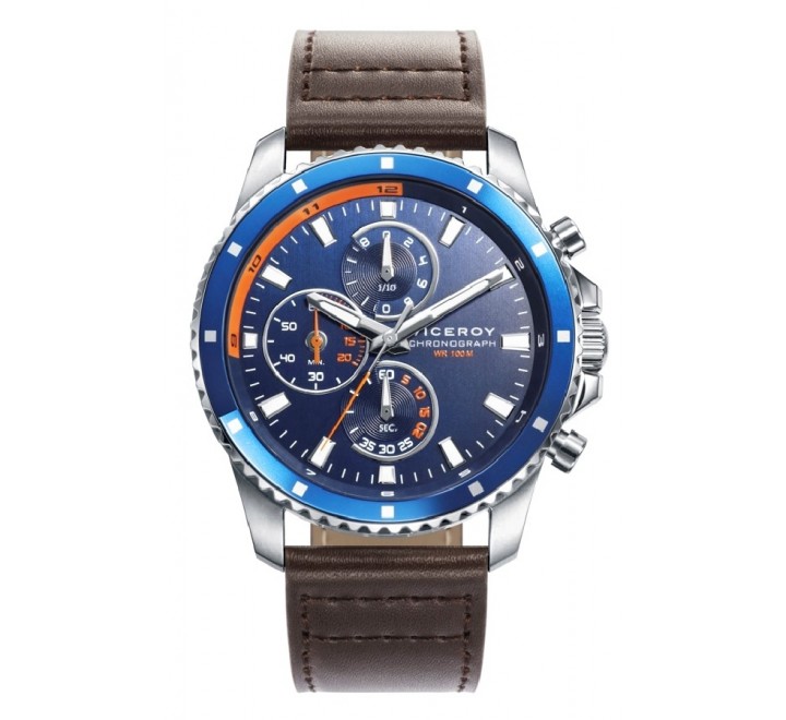 RELOJ VICEROY 46745-37 CORREA PIEL MARRON CAJA ACERO