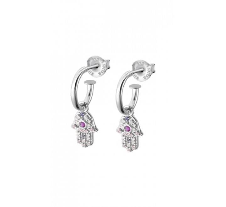 PENDIENTES LOTUS PLATA ARO MANO FATIMA CIRCONITAS LP1989-4/3