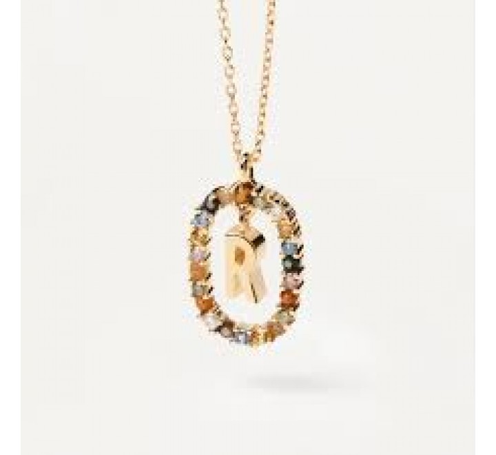 GARGANTILLA PD PAOLA PLATA CHAPADA LETRA R CIRCONITAS CO01-277-U