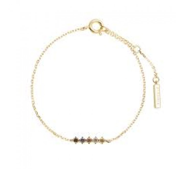 PULSERA PLATA CHAPADA CIRCONITAS COLOR PU01-110-U