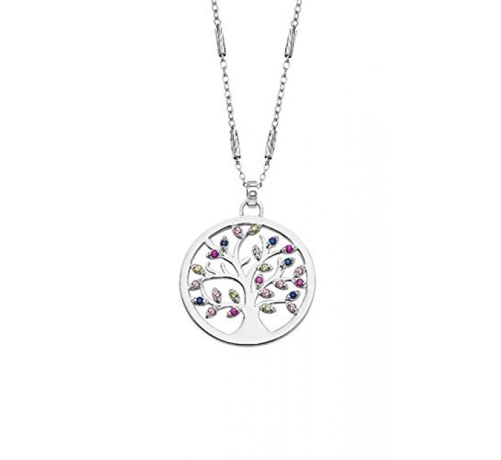 GARGANTILLA LOTUS PLATA ARBOL VIDA MULTICOLOR LP1890-1/1