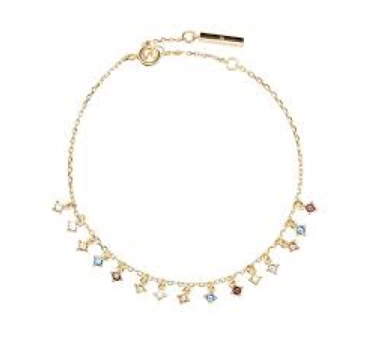 PULSERA PLATA CHAPADA PIEDRAS COLOR PU01-109-U