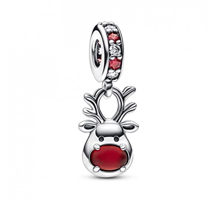 CHARM PANDORA PLATA MURANO RENO NARIZ ROJA 792330C01