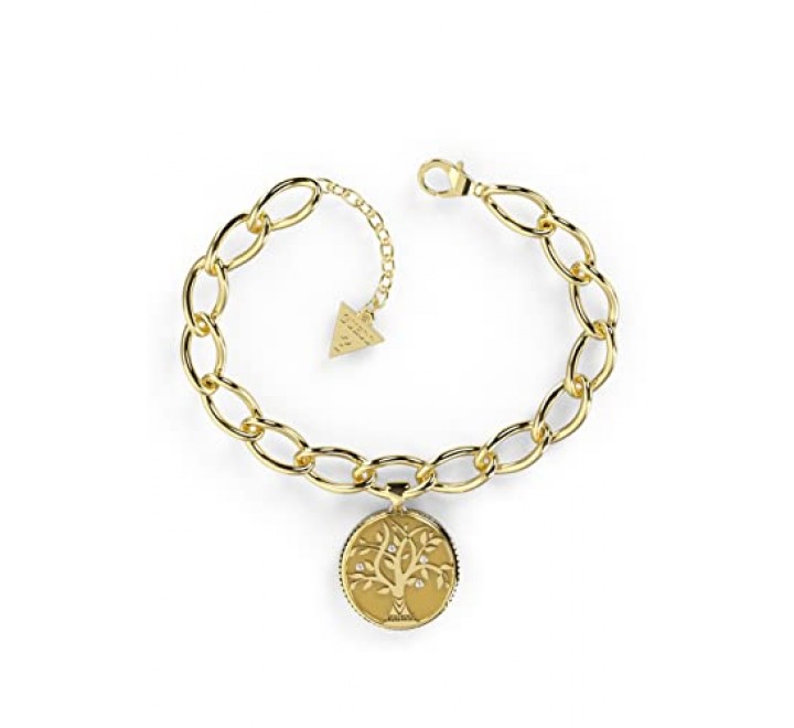 PULSERA GUESS ACERO DORADO ARBOL COLGANDO JUBB01438JWYGS