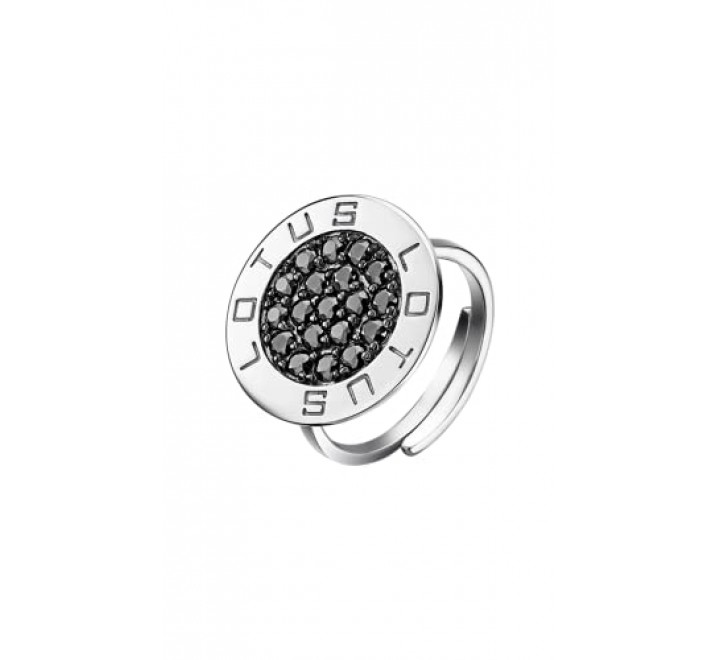 ANILLO LOTUS PLATA ABIERTO CIRCONITAS NEGRAS LP1252-3/4