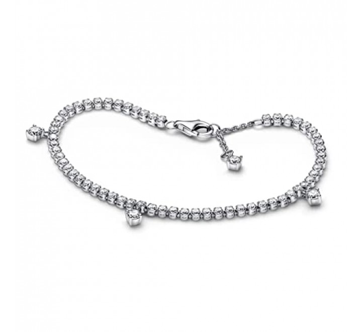 PULSERA PANDORA PLATA GOTAS CIRCONITAS 592401C01-18