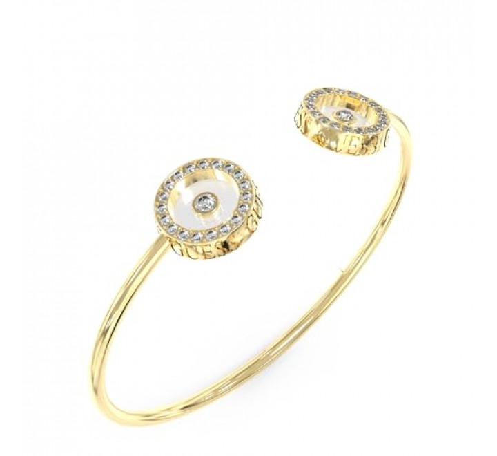 PULSERA GUESS ACERO DORADO RIGIDA CIRCONITAS JUBB03255JWYGS
