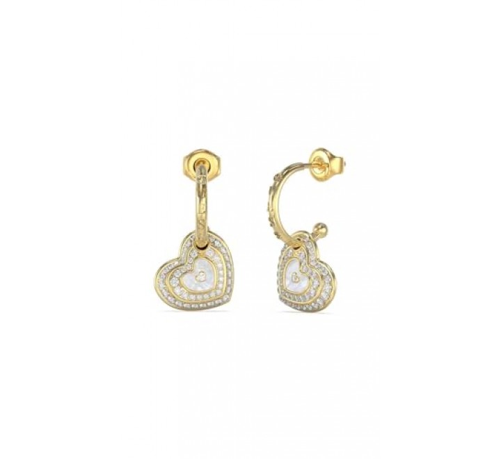 PENDIENTES GUESS ACERO DORADO CORAZON JUBE04019JWYGWHT-U