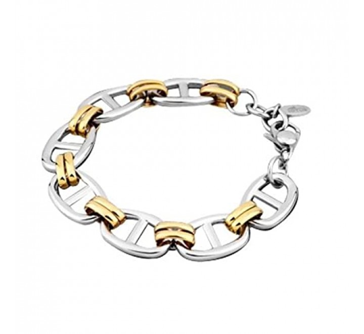 PULSERA LOTUS ACERO BICOLOR DORADO LS1617/2/2