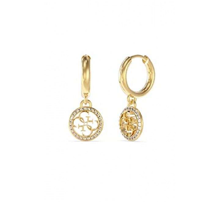 PENDIENTES GUESS ACERO DORADO ARO CON LOGO JUBE02135JWYGT-U