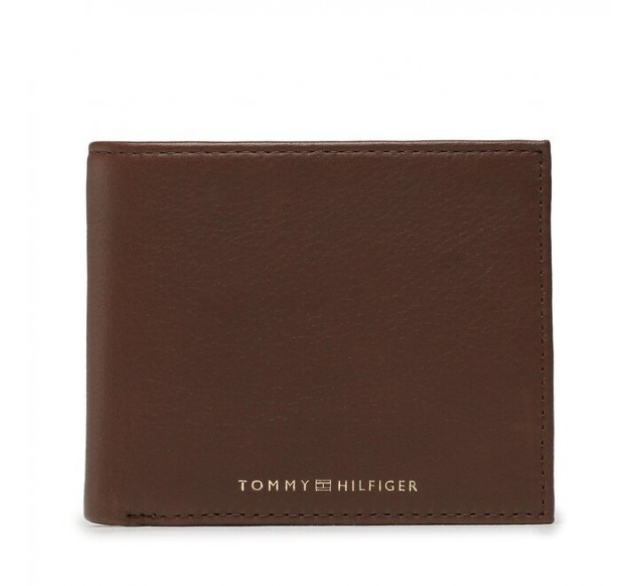 BILLETERA TOMMY HILFIGER MARRON LOGO DORADO AM0AM10989 GT8