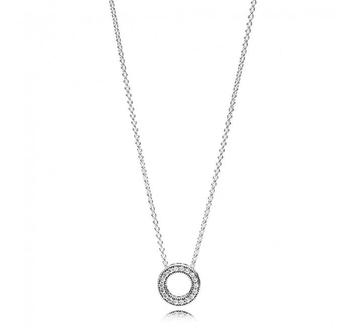 COLLAR PANDORA PLATA CIRCULO CON CIRCONITAS 397436CZ-45