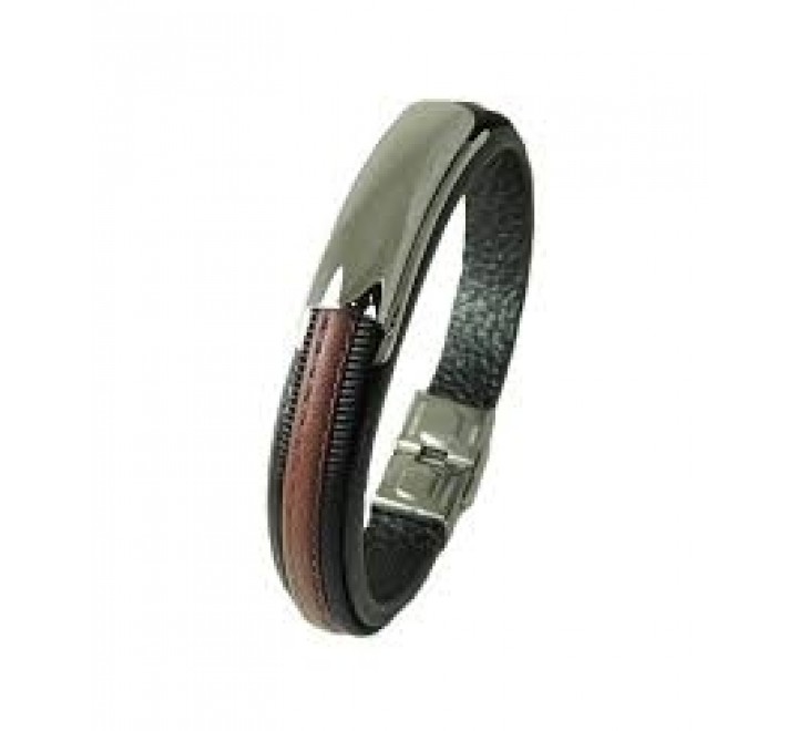 PULSERA IVOIRE C3030558 CUERO NEGRO Y MARRON