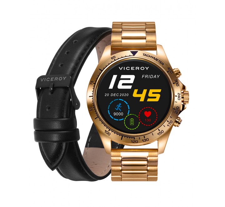 RELOJ VICEROY CABALLERO ACERO DORADO CORREA REGALO 401253-90