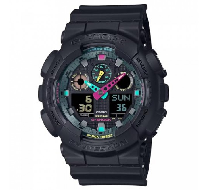 RELOJ CASIO ANALOG/DIGITAL SILICONA NEGRO GA-100MF-1AER