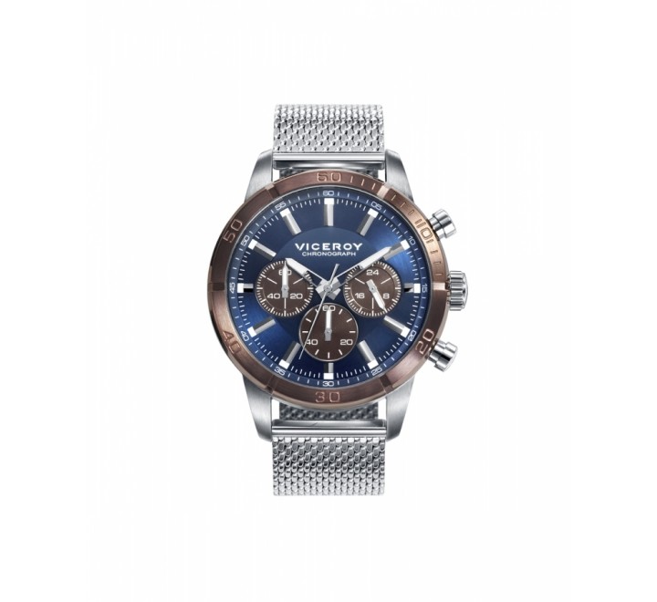 RELOJ VICEROY 471175-37 ESTERILLA ACERO BISEL MARRON