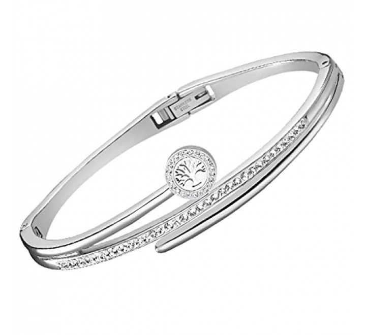 PULSERA LOTUS ACERO RIGIDA CON ARBOL VIDA LS1843/2/5