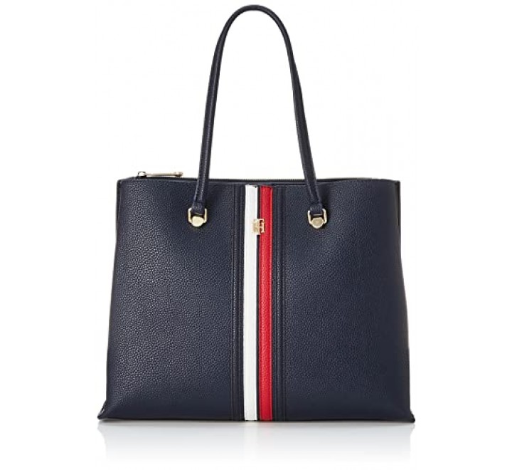 BOLSO TOMMY HILFIGER AZUL CON COLORES LOGO AW0AW13158 DW6